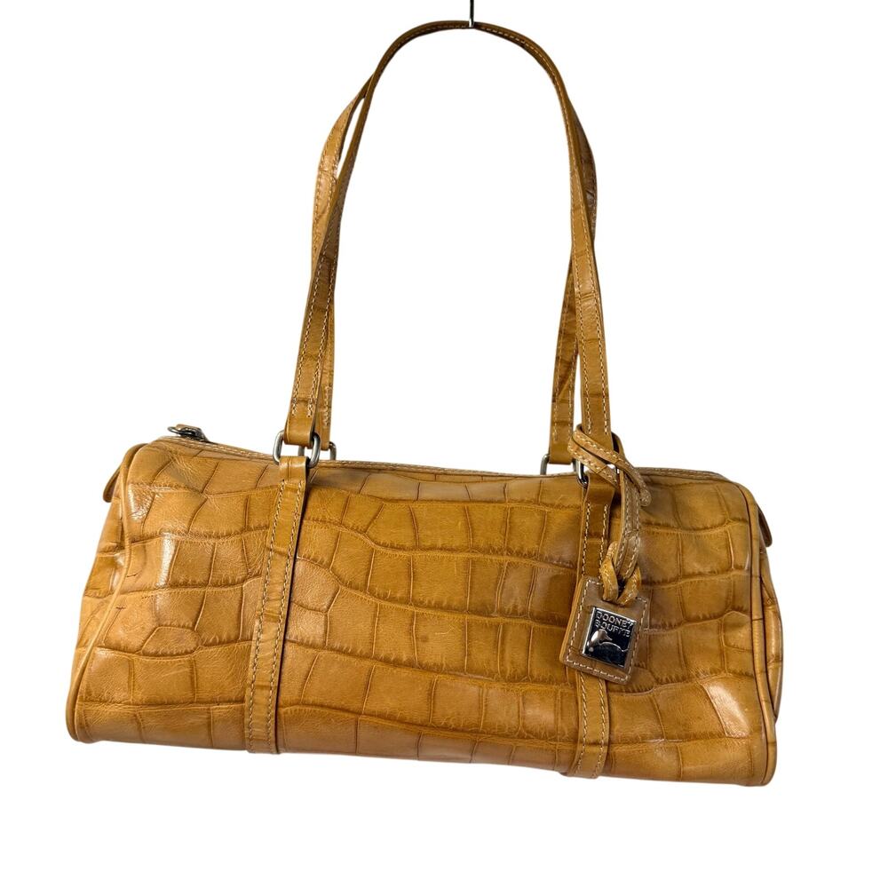 Dooney & Bourke Barrel Shoulder Bag Croc Print Leather Vintage